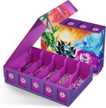 Kabinka 5 Row MTG Card Storage Box with Commander Display and Art Printing | 3900+ Trading Card Deck Box for MTG Sport Cards, 5 Top Loaders, 5 Stoppers, 48 Dividers,1 Dice Tray (Art)