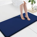 Smiry Memory Foam Bath Mat 59x20, Extra Soft and Absorbent Bathroom Mats, Non Slip Washable Carpet for Floor, Shower and Tub, Navy Blue