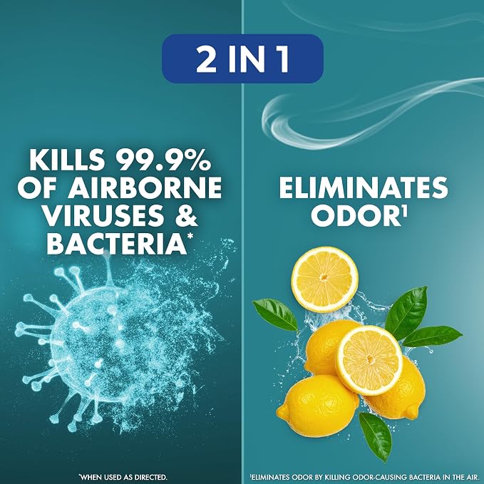 Lysol Air Sanitizer with Bacterial Odor Eliminator for Home & Office, Air Freshener Alternative, Simple Fresh + Cotton Blossom + Lavender Sky, 10 oz (Pack of 3)