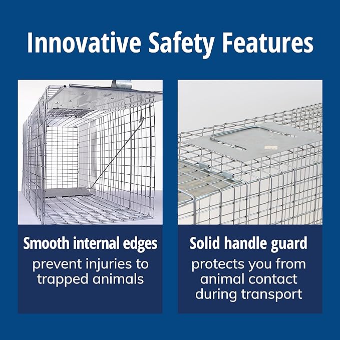 Havahart Large 1-Door Live Animal Trap for Raccoons, Cats, Bobcats, Beavers, Skunks - Heavy Duty Humane Catch and Release Cage Trap for Outdoor Pest Control, 1079SR