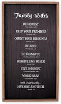 Christian Art Gifts Inspirational Decorative Scripture Wall Art Plaque for Home & Kitchen: Family Rules w/Encouraging Bible Verses, Wooden Rectangular Frame w/Hooks for Hanging in Family Room, Living