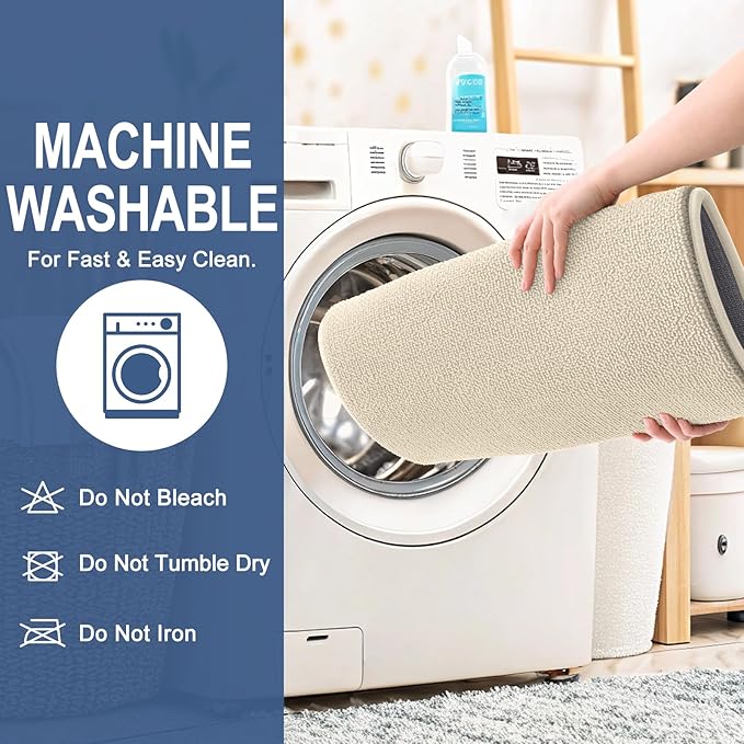 OLANLY Memory Foam Bathroom Runner Rug 70x24, Absorbent Long Bath Mat, Sand | Soft Quick Dry Bath Mat Rugs, Non-Slip, Machine Washable Mat for Bathroom Floor, Tub and Shower, Home Decor Accessories