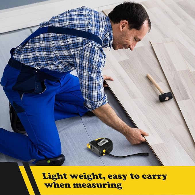 40 Pieces Tape Measure 12 ft Retractable Measuring Tape Bulk with Fractions Marked Easy Read Yellow Measuring Tape Bulk Set for Engineer Contractors, Autowind and Lock