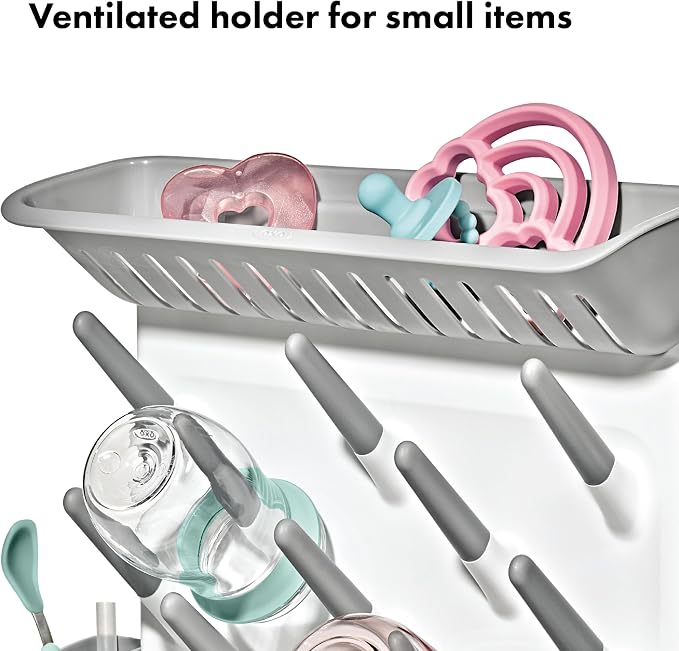 OXO Tot Expandable Drying Rack – Space-Saving Drying Rack | Newborn and Baby Essentials | Breastfeeding Essentials | Dry Baby Bottles | Save Space in Kitchen (Pack of 3)