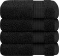 Cotton Paradise 100% Cotton Turkish Towel Set, Soft Absorbent Quick Dry, 4 Piece Washcloth Set, Coal Black