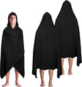 COTTON CRAFT Hooded Bath Towel for Adults – 2 Pack 100% Cotton Bath Sheet | Waffle Weave Oversized 35x70 inch Ringspun Terry Bath Wrap with a hood - Soft Super Absorbent Quick Dry – 450 GSM – Black