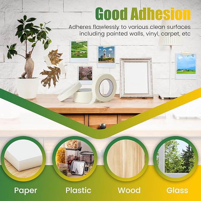 Ultimate Home Essentials Bundle：skytogether Colored Masking Tape 1 Inch Wide 7 Rolls, Beige Masking Tape 0.94 Inch Wide 9 Rolls and Lint Rollers for Pet Hair Extra Sticky Bundle