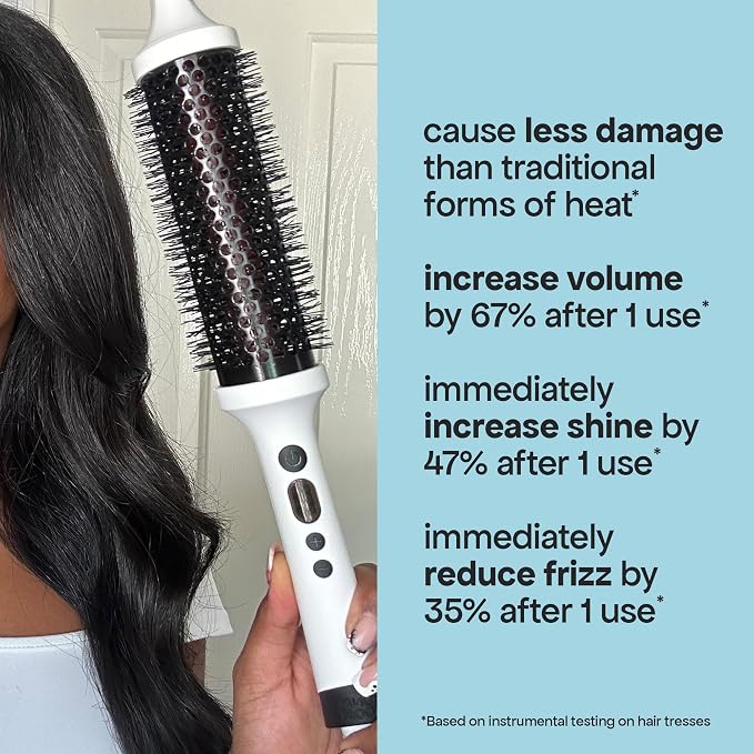 BONDIBOOST Infrared Long Barrel Thermal Brush, Heated Thermal Round Brush for Longer & Thicker Hair Types, Dry Styling for Instant Volume, Less Hair Breakage + Minimizes Snags, Frizz-Free