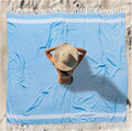 Vikumond Turkish Beach Towel Blanket Oversized 88x82 Inch Quick Dry SkyBlue | Lightweight Compact Portable Sand Free Absorbent Boho Woven Throw for Pool Swimming Picnic Camping Cruise Outdoor Essentials