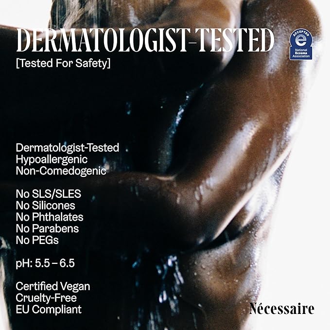 Nécessaire The Body Wash Fragrance-Free - Multi-Oil Shower Gel Body Wash for Women + Men. Non-Comedogenic + Hypoallergenic for Sensitive Skin with Niacinamide.. 250 ml / 8.4 fl oz