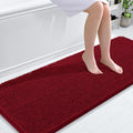 OLANLY Bathroom Runner Rugs 59x24, Extra Soft Absorbent Chenille Bath Rugs, Rubber Backing Quick Dry, Machine Washable Long Bath Mats for Bathroom Floor, Tub and Shower, Home Decor Accessories, Red
