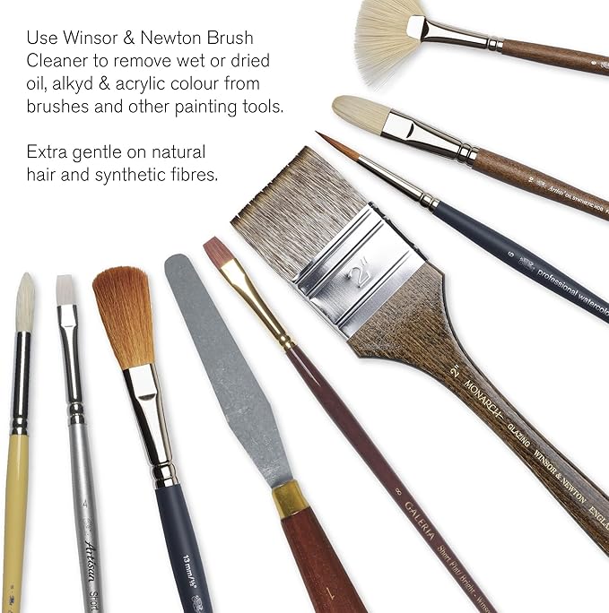 Winsor & Newton Brush Cleaner & Restorer, 16.0-oz Bottle