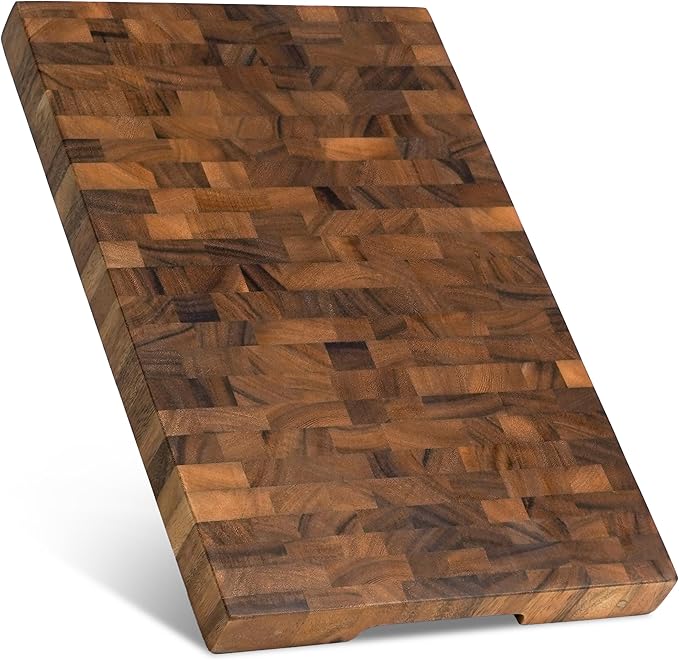 SHUMARU XL End Grain Cutting Board 20×13×1.6" Thick – 11 LB Heavy Duty Butcher Block – 260 SQ IN Flat Workspace for Meal Prep, Dough, & Pizza – Knife-Friendly Wood Chopping Board with Non-Slip Feet