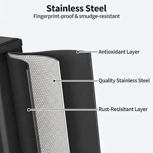GarveeHome 60L/16 Gallon Dual Compartment Step Trash Can with Silent-Close Lid – Stainless Steel Recycling Bin for Kitchen, Office, Living Room – Odor Control & Pet-Proof Design