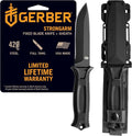 Gerber Gear StrongArm Fixed Blade Knife - Tactical Survival Knife for Camping & Hunting - Made in USA - Plain Edge - Black