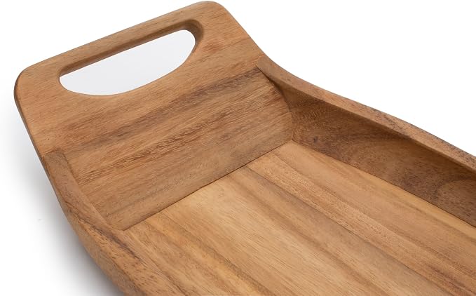Ironwood Gourmet Norwegian Saddle Serving Tray, 9 x 18 x 3 inches, Brown