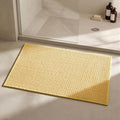Triohero Bathroom Rugs Non Slip Washable, Super Absorbent Thin Bath Mat Quick Dry Low Pile Bathroom Rug, Yellow 24"x36"