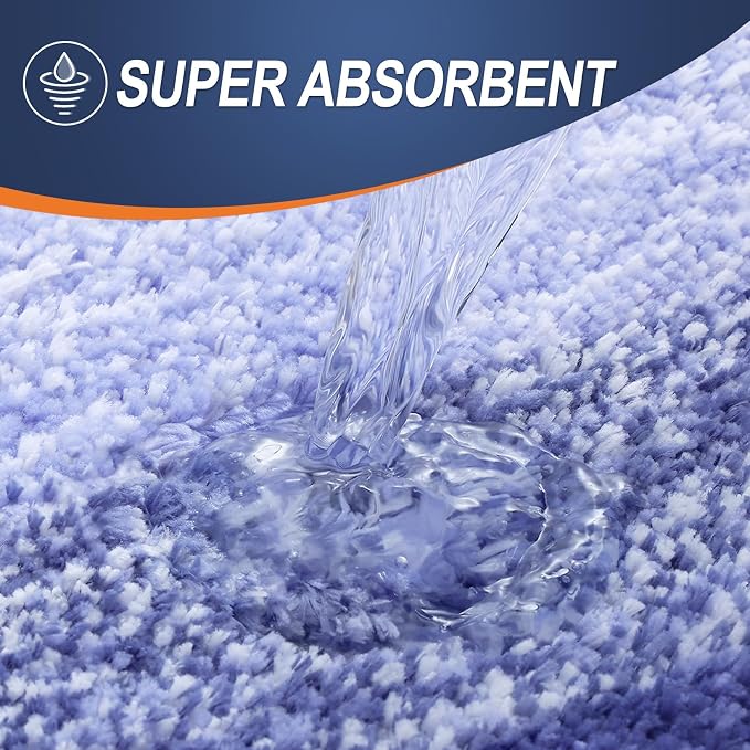 OLANLY Bathroom Runner Rugs Mat 59x20, Extra Soft Absorbent Microfiber Bath Rugs, Rubber Backing, Quick Dry, Washable Long Bath Mats for Bathroom, Tub and Shower, Home Decor Accessories, Blue-Violet