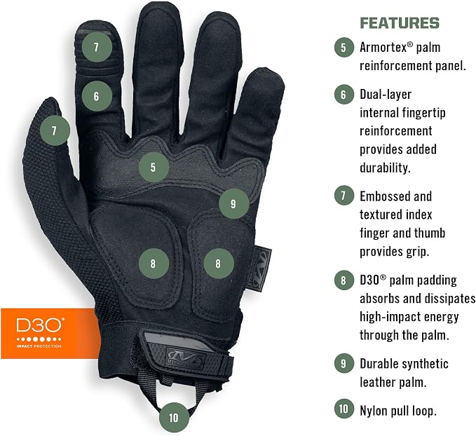 Mechanix Wear: M-Pact Covert Tactical Gloves with Secure Fit, Touchscreen Capable Safety Gloves for Men, Work Gloves with Impact Protection and Vibration Absorption (Black, Small)