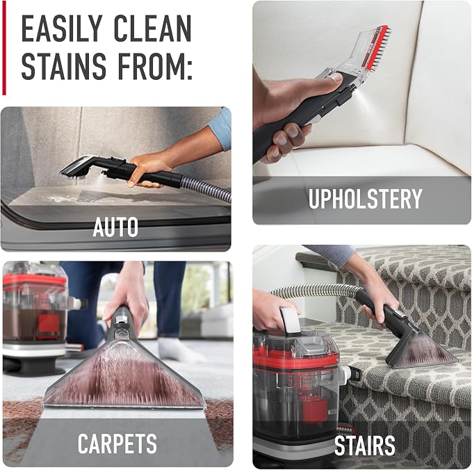 Hoover CleanSlate Plus Portable Carpet + Upholstery Spot Cleaner Machine | Powerful Suction with Versatile Tools, Pet Stain Remover, Car and Auto Detailer, Pair with Hoover Carpet Cleaner Solution