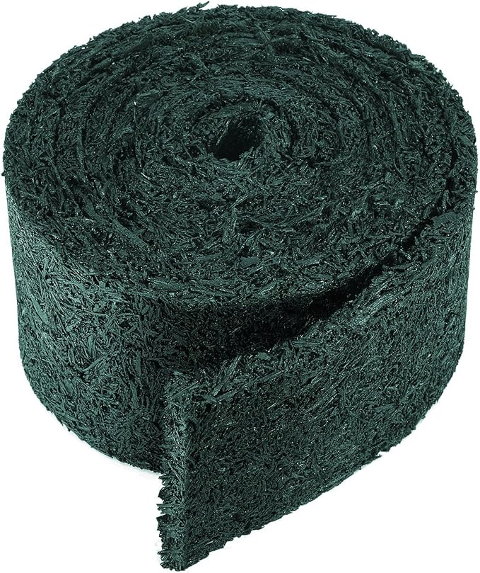 140" x 5.5" Recycled Rubber Mulch Mat Roll for Landscaping, Mulch Barrier | Permanent Garden Pathway Mulch Mats for Outdoors Garden Courtyards Backyards Terraces Vegetable Muddy Areas Path (Green)