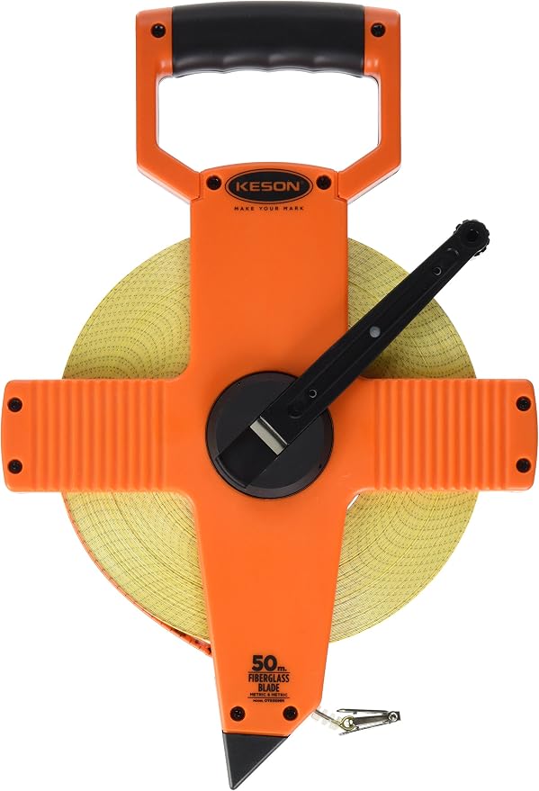 Keson OTR50MM Open Reel Fiberglass Tape Measure Reel (Graduations: 5mm & 2mm), 50-Meter