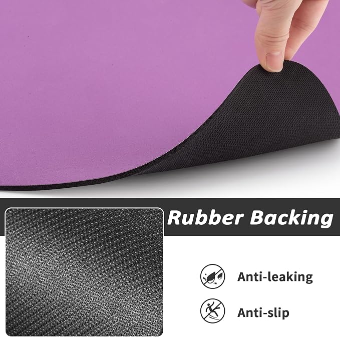 HotLive Dog Food Mat - Absorbent Cat Mat for Food and Water, No Stains Pet Feeding Bowl Mat, Easy to Clean Pet Placemats, Quick Dry Dog Water Dispenser Mat for Messy Drinkers | Purple 18"x 28"
