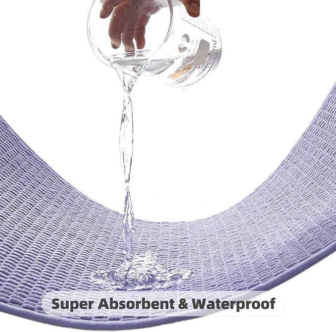 TYUU Large Bathroom Rugs Non Slip Washable Bath Rugs Super Absorbent Bathroom Rug Thin Quick Dry Low Pile Bath Mats, Lavender 36"x48"