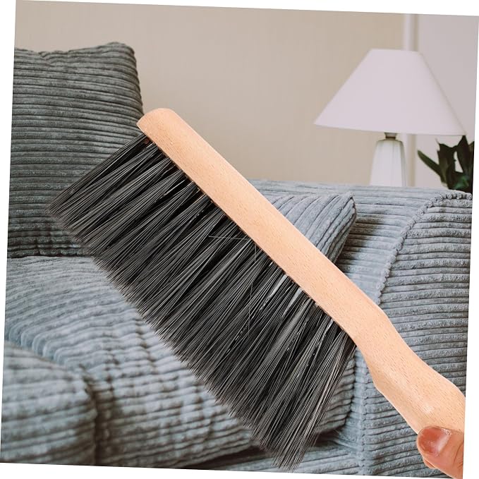 minkissy Fireplace Brush Wood Brush Fireplace Accessory Hand Broom Soft Bristles Ergonomic Handle