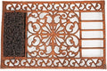 Sungmor Outdoor Cast Iron Doormat, Vintage Boot Scraper with Brushes, Rust Rectangle Shoe Scraper Mat, 22.8" Heavy Duty Decorative Shoe Cleaning Mat for Front Door, Entrance, Garden
