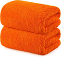 REDKISS 2 Piece Luxury Bath Towel Set - 31x62 inch Oversized Thick Bath Sheets, 100% Cotton, 900 GSM, Super Soft, Highly Absorbent, Quick Dry Large Shower Towels for Bathroom, Pool, Gym, Spa, Orange