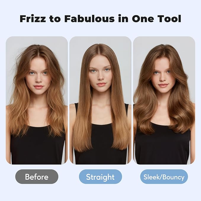 Farery 2.4" Thermal Brush, Large Barrel Heated Round Brush with Triple PTC & 5 Heat Settings (280-420°F), Lightweight Dual Voltage for Voluminous Big Curls, Waves & Straightening Long Hair