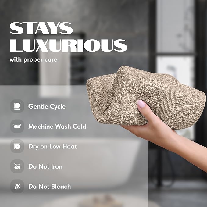 White Classic Taupe Hand Towels for Bathroom [6 Pack] Cotton Hand Towel Bulk for Gym, Kitchen and Spa, 16x27 Inches Soft Highly Absorbent Quick Dry Terry Salon Towels