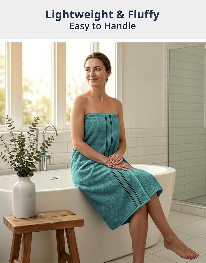 LANE LINEN 100% Pure Cotton Bath Sheets - Exclusive Zero Twist Softness - 4 Pack (35"x66") - Quick Dry, Super Absorbent & Highly Durable - Wrap yourself in Cloud-Like comfort after every shower - Teal