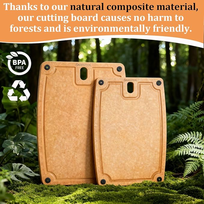 Large Cutting Boards for Kitchen Dishwasher - XL Cutting Board Set Double-Sided with Non-Slip Feet and Juice Groove Composite Chopping Board Knife Friendly Cut Meat, Fruit,Vegetable
