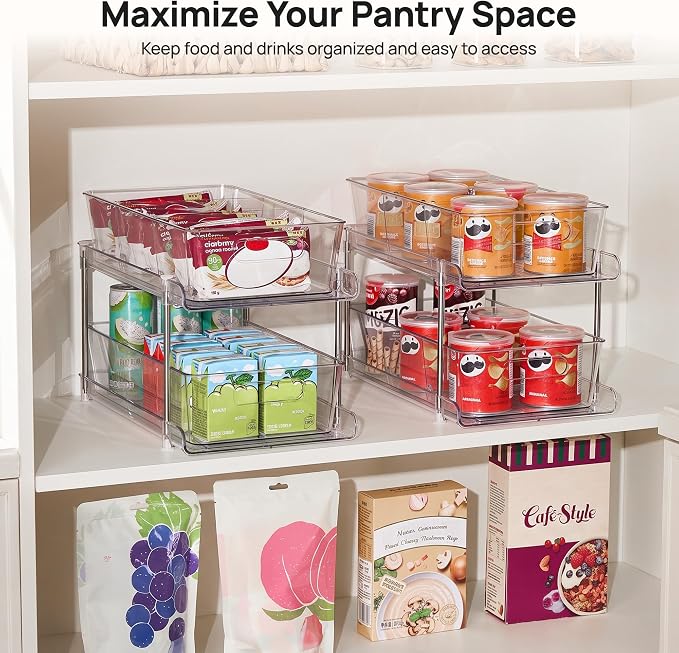 Vtopmart 2 Pack Larger Plastic Bathroom Under Sink Pull-Out Organizer (M-Standard)