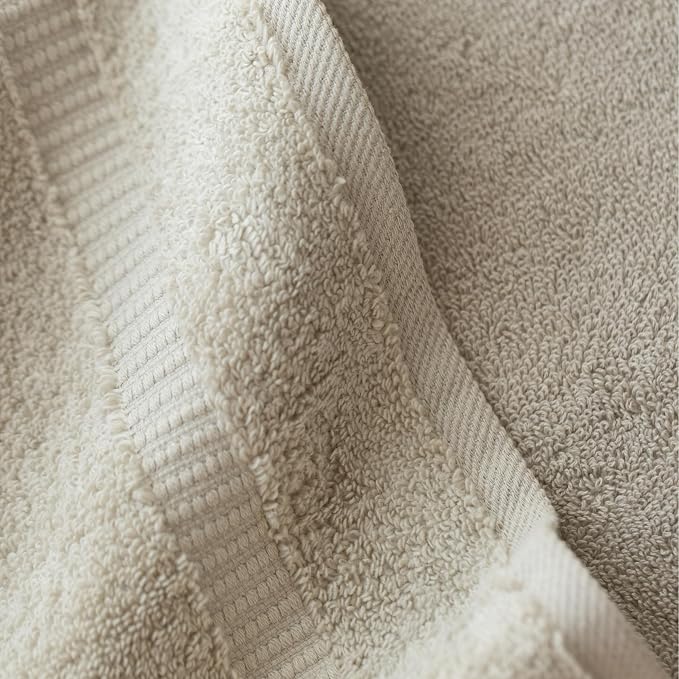 SALBAKOS 12-Piece 100% Turkish Cotton Washcloths and Face Towels, Stone | 13x13 in Standard Size Small Towel, Multi-use Bathroom & Kitchen, Thick Super Soft Absorbent Durable, Oeko-Tex Made in Turkey