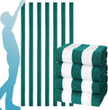 4 Packs Extra Large Beach Towel Bath Towel 72 * 40 Set Bathroom Sheets Bulk Oversized XL Big Absorbent Thick Giant Microfiber Terry Soft Blanket Clearance Turkish Toallas De Playa NOT Cotton Green