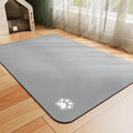 HotLive Dog Food Mat - Absorbent Cat Mat for Food and Water, No Stains Pet Feeding Bowl Mat, Easy to Clean Pet Placemats, Quick Dry Dog Water Dispenser Mat for Messy Drinkers | Paw Grey 12"x 19"