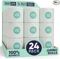 Save Trees Bamboo Toilet Paper -24 Rolls Of Septic Safe Organic Toilet Paper 3-ply, 300 Sheets Per Roll - PFAs Free, FSC Certified, Plastic & Chemical Free - For Home, Boat & RV Use
