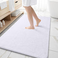 OLANLY Large Bathroom Rugs 59x35, Extra Soft Absorbent Chenille Bath Rugs, Rubber Backing Quick Dry, Machine Washable Bath Mats for Bathroom Floor, Tub and Shower, Home Decor Accessories, White
