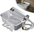 PETIMI Automatic Dog Water Dispenser, 2 Gallons 304 Stainless Steel Dog Water Bowl for Indoor/Outdoor, Large Water Bowl for Pets & Livestock, Anti Tip, Wide Mouth, Water Auto Fill, Fit GHT 3/4" Faucet