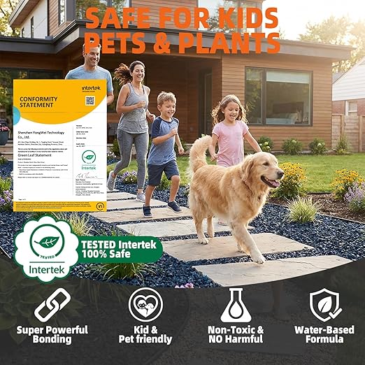Mulch Binder -2 Gallon Ready to Use Rock Glue for Landscaping, Fast-Dry No Dilution Landscape Rock Glue, Gravel Stabilizer, Intertek Test Pea Gravel Glue, Pet Safe for Garden Bed, Patio, Yard