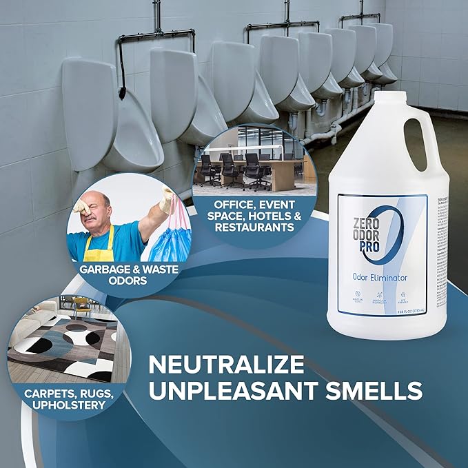Zero Odor Pro Commercial Strength Odor Eliminator, Room Deodorizer and Air Freshener, Refill, 128 oz