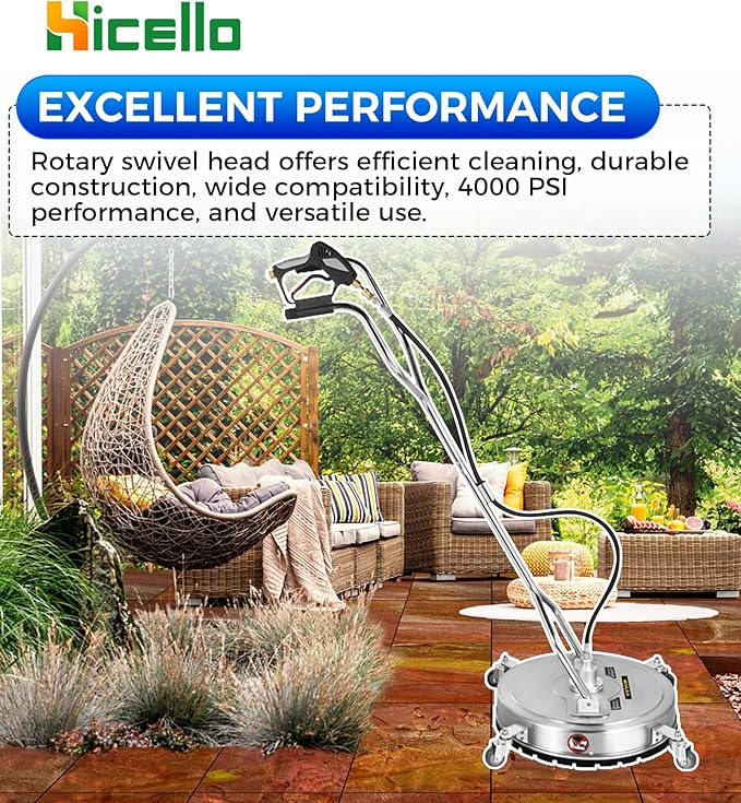 Rotary Swivel Head Replacement for BE Whirl-A-Way 16’’, 18’’, 20’’, 24’’ Surface Cleaner – 4000 PSI 8 GPM Aluminum Swivel Head Fits 85.790.004, Hot/Cold Water Ready
