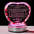 Gifts for Girlfriend Crystal Heart with LED Base Gifts to My Girlfriend from Boyfriend Romantic Anniversary Birthday I Love You Gifts for Her