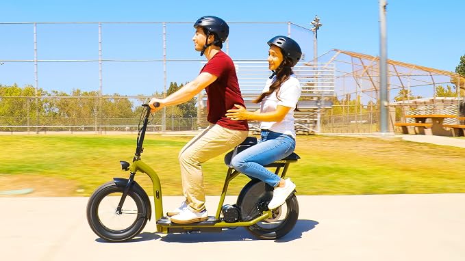 Razor EcoSmart Cargo Adult Electric Utility Scooter with Convertible Rack and Storage System, 1000W Motor, 5 Speeds, 16” Wheels, LED Display, Green