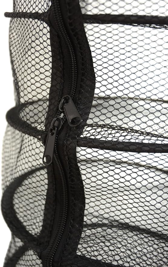 9 Inch 7 Level Micro Hanging Dry Net Indoor/Closet Drying Rack for Herbs, Organizer, Freshner - Black Mash Screen with Top-to-Bottom Zipper - Apartment Size with Zipped Storage Pouch