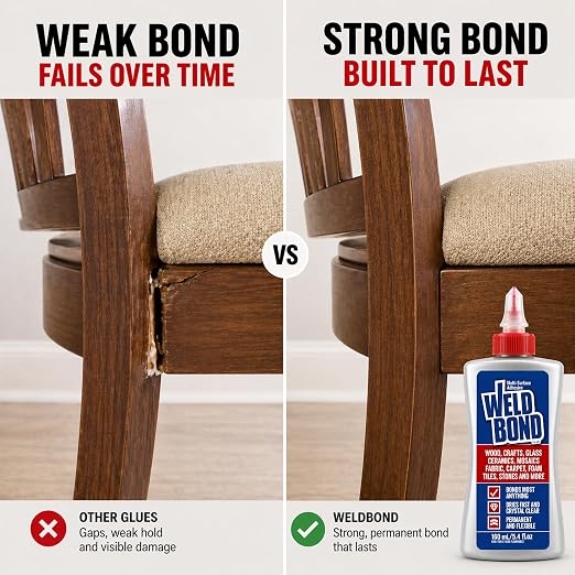 Weldbond Multi-Surface Glue Non Toxic for Mosaic Wood Ceramic Craft 5.4oz | Non Toxic Glue Dries Crystal Clear Heavy Duty Adhesive Glue for Craft, Ceramic, Wood Working, Glass, Porcelain, Tile and more