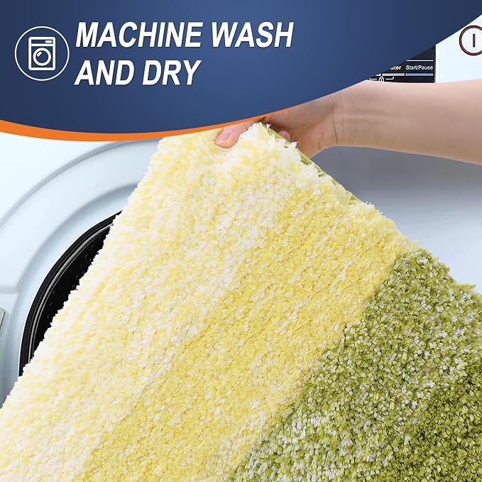 OLANLY Small Bathroom Rugs Mat 24x16, Extra Soft Absorbent Microfiber Bath Rugs, Rubber Backing, Quick Dry, Washable Bath Mats for Bathroom Floor, Tub and Shower, Home Decor Accessories, Olive Green